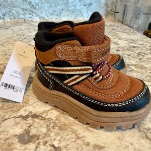 Brand New Carter's Tan and Black Baby Boots size 4